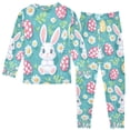 thumbnail image 2 of FORMRS Long Sleeve Top and Pants Pajama Set for Niños 2-Piece Sleepwear, Sizes 18M-8Y, Cartoon Easter Bunny, 2 of 6