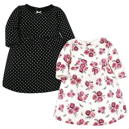 

Hudson Baby Infant and Toddler Girl Cotton Dresses Burgundy Rose 4 Toddler
