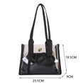thumbnail image 1 of Bolsa de PVC transparente + PU Candy Totes Hombro Mujeres de compras (Negro) Ehuebsd Para Estrenar, 1 of 9