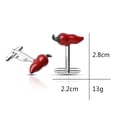 thumbnail image 3 of Cufflinks Creative Red Chili Pepper para hombre, aleación de cobre, 3 of 3