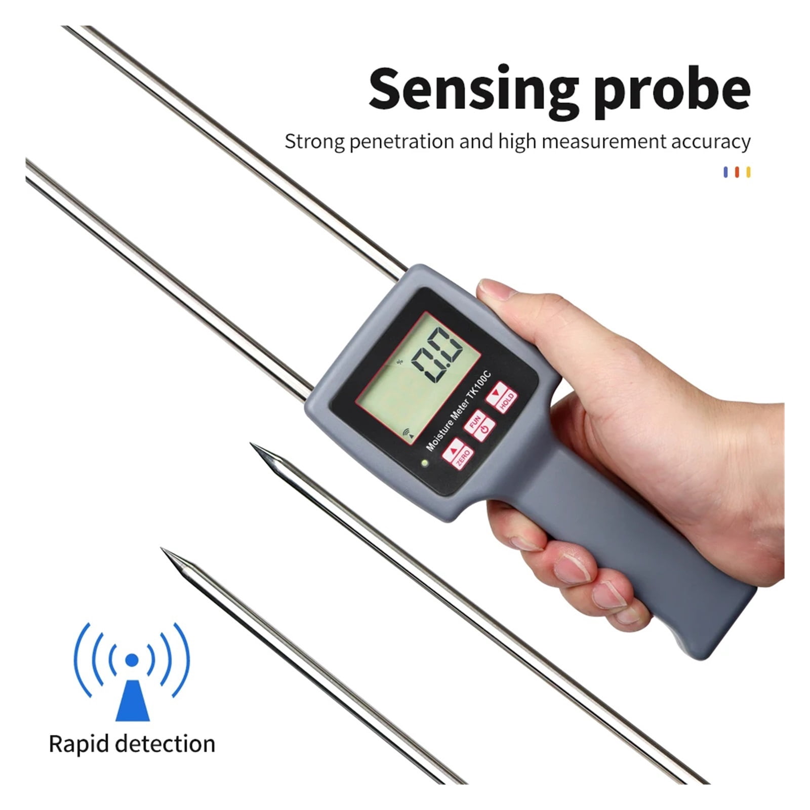 Professional Grain Moisture Meter Hygrometers with LCD Display Corn Wheat Rice Bean Paper Bundle Cotton Tobacco Humidity Meter