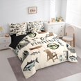 thumbnail image 2 of Manfei Rustic Fishing Twin Bedding, Vintage Farm Life Bedding Comforter Set, Beige, Black Reversible, 7 Pieces, 2 of 6