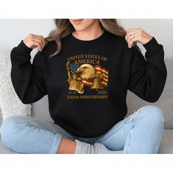 250th Anniversary Eagle Artwork Sweatshirt Patriotic Heritage Graphic Design, up to size 5XL