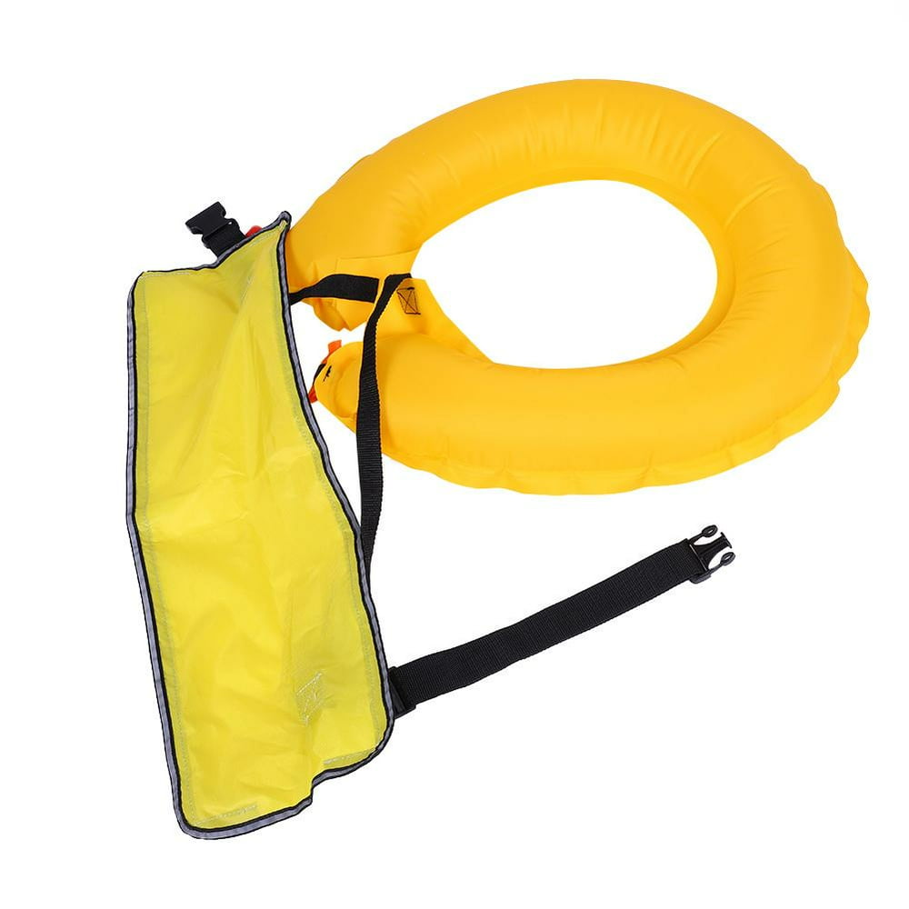 FAGINEY Inflatable Life Jacket Waist Belt Flotation Device With Reflective Tapes and Whistle