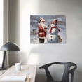 thumbnail image 3 of Nawypu  Xmas Canvas Paintings for Home Decorations Joyful Santa with Snowman in in Winter Snow Abstract Wall Art for Dining Living Room Kitchen Decor, 3 of 4