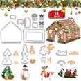 thumbnail image 1 of Juego de cortadores de galletas 3d de acero inoxidable navideño, moldes para galletas, 8 piezas, 1 of 5