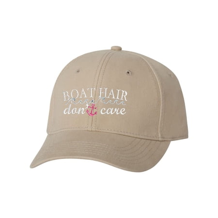 Adult Boat Hair Don t Care Embroidered Dad Hat Structured Cap