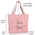 thumbnail image 3 of DALIX 20" Solid Color Cotton Canvas Shopping Tote Bag in Light Pink, 3 of 7