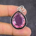 thumbnail image 2 of Natural Pink Kunzite Gemstone Handmade 925 Sterling Silver Pendant 1.77", 2 of 2