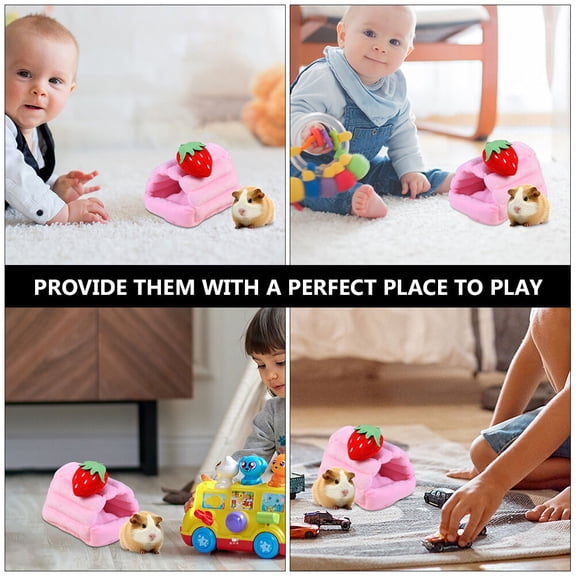 ETEREAUTY Durable Pink Pet Hamster House Cotton Bed with Windproof Warm Features