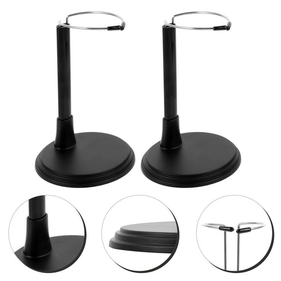 HOMEMAXS  2 Pcs Doll Stands for 18 Inch Dolls Small Support Toys Black
