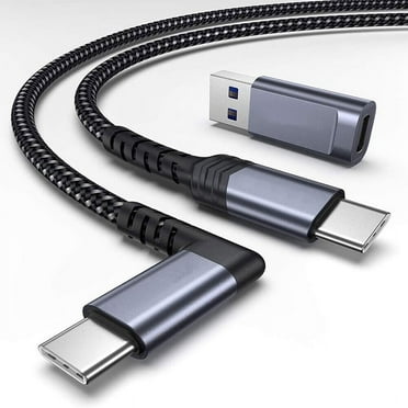 2-in-1 Link Cable 10ft Compatible with Meta/Oculus Quest 2 Accessories and PC/Steam VR, USB 3.0 High Speed PC Data Transfer Adapter, Compatible with VR Headset, Gaming PC, Quest 2 & 1 -Grey