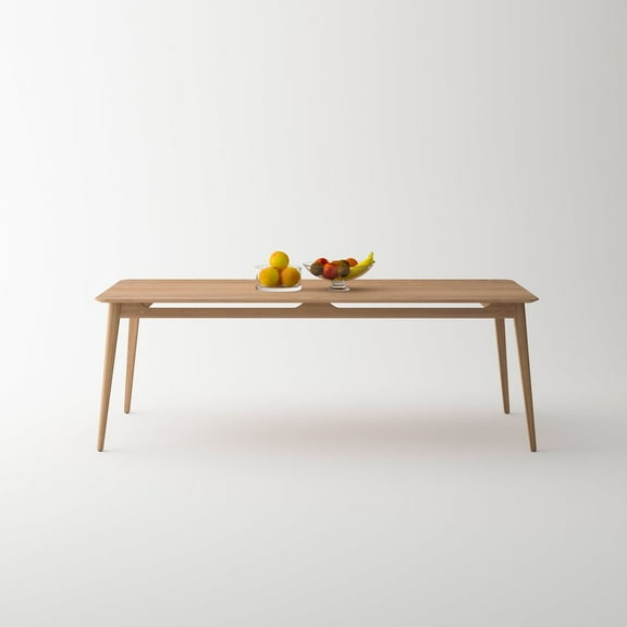 Crafters and Weavers Isabella Mid century Dining Table - American Solid Oak 86.75"