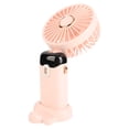 thumbnail image 2 of Mini ventilador de mano ABS pantalla Digital portátil carga USB abanico para colgar en el cuello plegable con cordón para oficina al aire libre rosa, 2 of 14