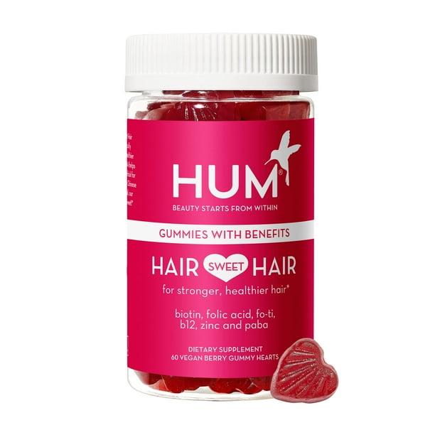 HUM Hair Sweet Hair - Hair Growth Biotin Gummies for Women - Vegan Hair Gummies Formulated with Fo Ti, Biotin, Folic Acid, Zinc, Vitamin B12 & PABA (60 Vegan Gummies) HUM Hair Sweet Hair - Hair Growth Biotin Gummies for Women - Vegan Hair Gummies Formulated with Fo Ti, Biotin, Folic Acid, Zinc, Vitamin B12 & PABA (60 Vegan Gummies)