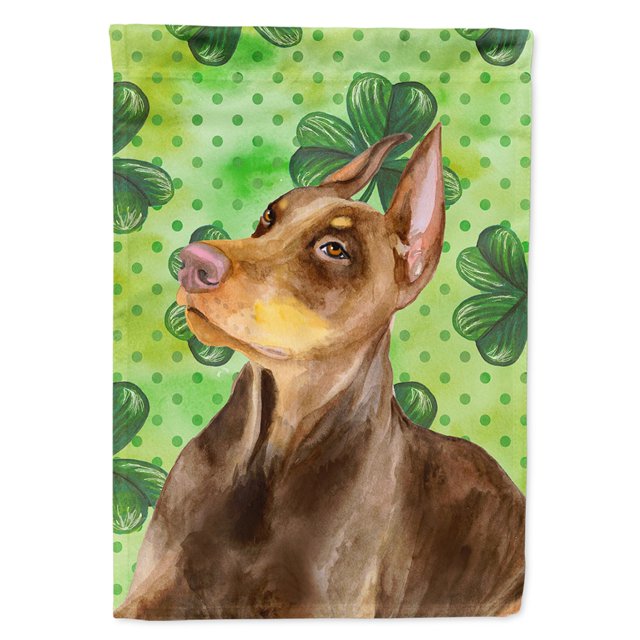 Bandera decorativa de lona para exteriores Caroline's Treasures Doberman Pinscher St Patrick's 28 x 40 pulgadas multicolor