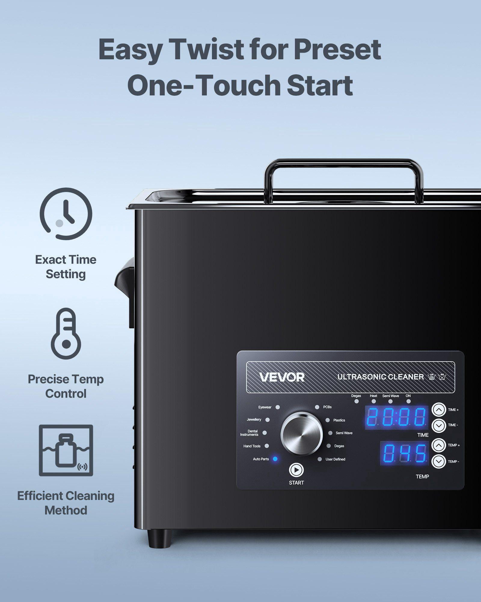 6L Professional Ultrasonic Cleaner Machine with Knob Control Stainless Steel Cleaning Basket and Ball for Watches Razors Jewelry Coins