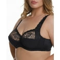 thumbnail image 2 of Full Coverage Underwire Bra Comfort Minimizer Non-padded Wide Straps Support Panels Plus Size 34 36 38 40 42 / B C D E F G ( 40E/DD, Black), 2 of 3