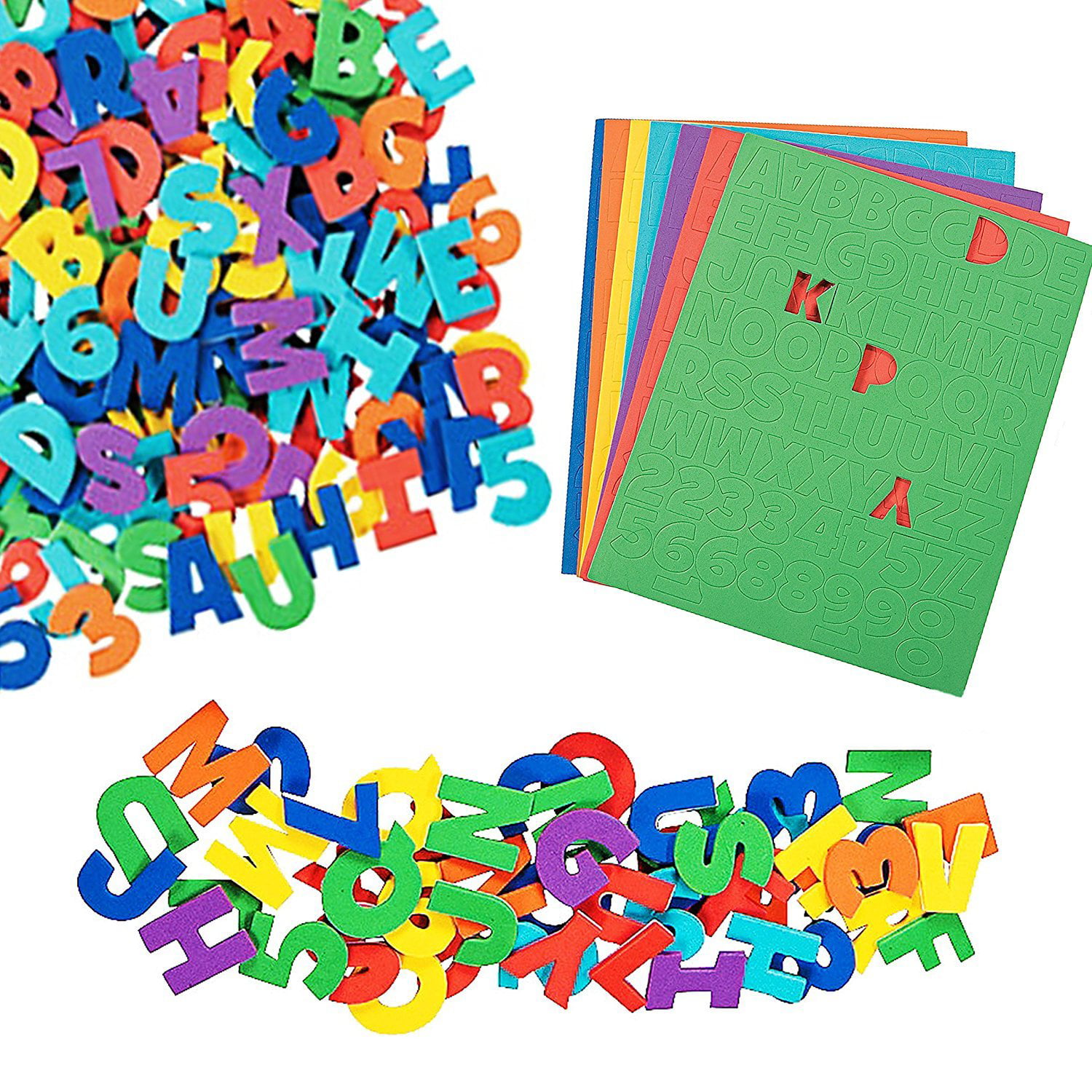 Shappy 900 Pieces Mini Assorted Colors Self-Adhesive Foam Letter