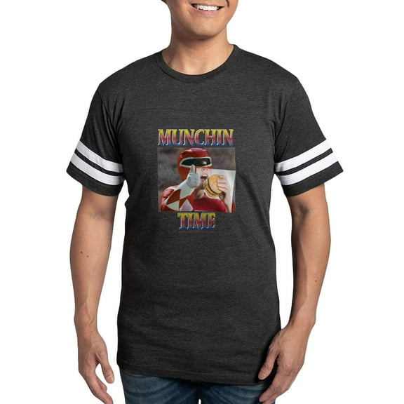 CafePress - Power Rangers Munchin Time Men's Football T Shirt - Mens Football Shirt