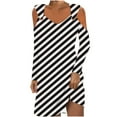 thumbnail image 2 of Wancir Women's Summer Maxi Dresses V Neck Cold Shoulder long Sleeve Casual Loose Long Split Dress, 2 of 5