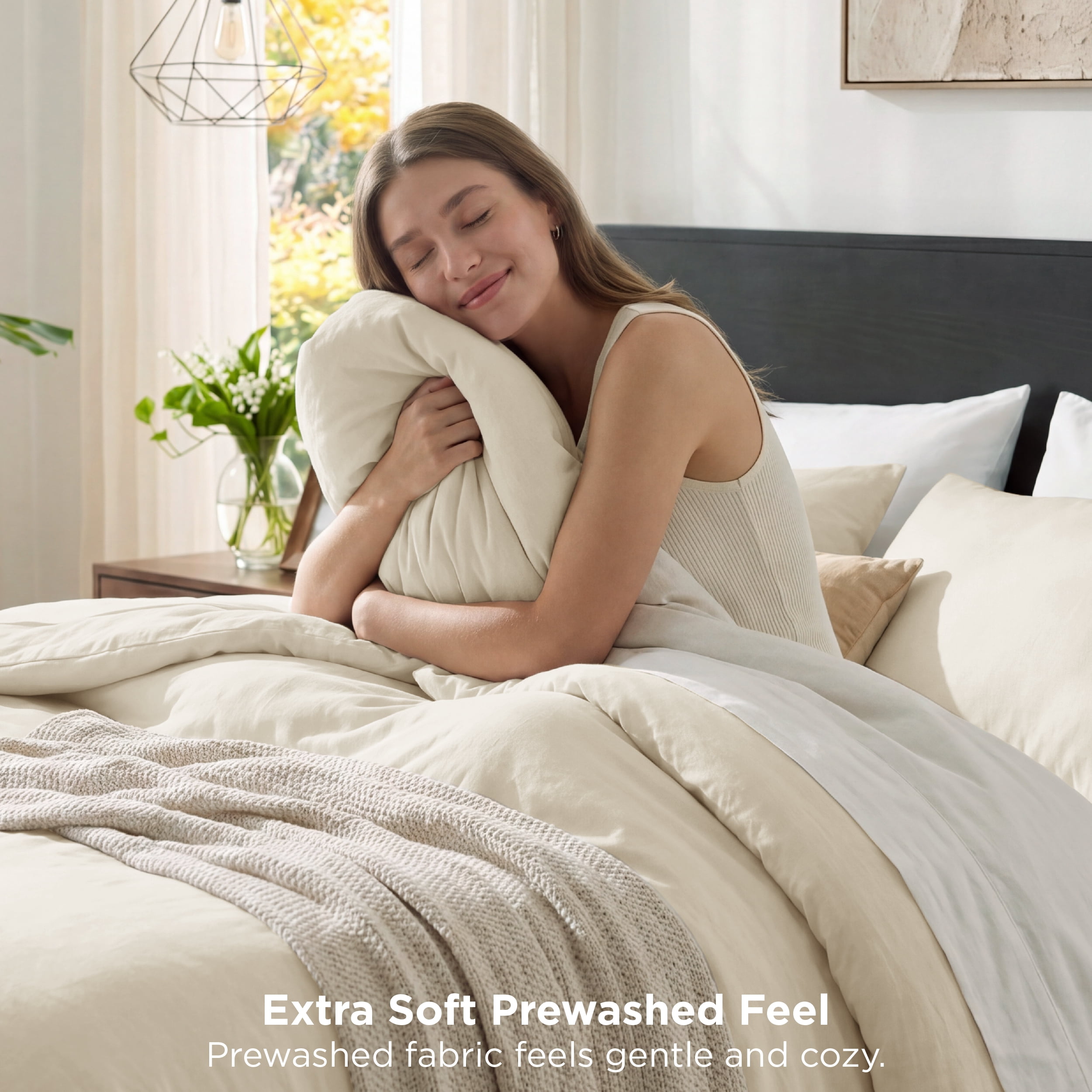U by Bedsure 3 Pieces Full Comforter Bedding Set, White Comforter Set for All Seasons, 1 Lightweight Prewashed Comforter and 2 Pillowcases, White Swan