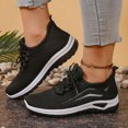 thumbnail image 2 of Womens Sneakers Antislip Slip on Woven Mesh Nursing Shoes Casual Lace up Lightweight Tennis Walking Shoes Black Size 8, 2 of 8