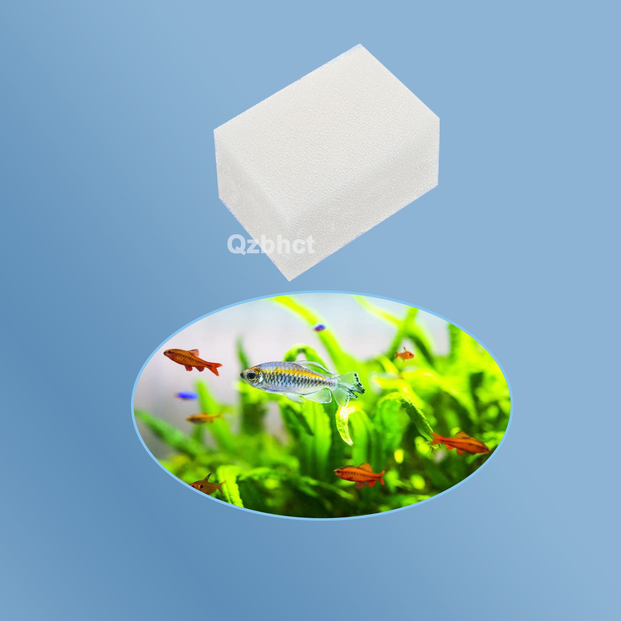 Qzbhct 18 Pcs Aquarium Bio Sponge White Foam Filter Pads Compatible with Aqua Clear 30 / 150 Filtration Systems , A605 Replacement