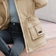 thumbnail image 4 of Fashion Plus Size Hooded Coats for Womens Winter Warm Casual Loose Solid Color Pocket Zippered Reversible Long Coat, 4 of 9