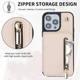 thumbnail image 5 of Crossbody lanyard zipper wallet leather phone case for iPhone 16 pro max 15 plus 14 13 12pro 11 wrist strap card Solt cover, 5 of 8