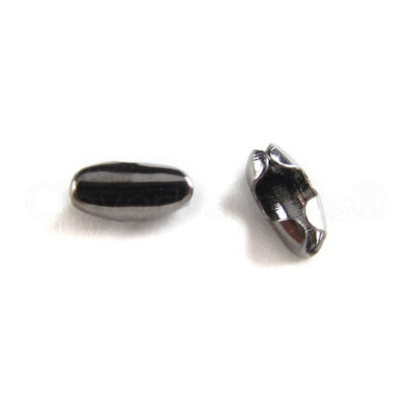 Silver Ball Clasp - 100 Pack - CleverDelights Ball Chain Clasps - Gunmetal Color (Dark Silver) - For 1.5mm Ball Chains