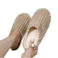 thumbnail image 5 of Iyufng Womens Winter Ribbed Closed Toe Slippers Soft Fleece Lined Warm Slip on Indoor House Shoes, 5 of 6