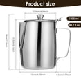 thumbnail image 2 of Stainless Steel milk frothing jug with Lid, 50.7 oz Espresso Steaming Pitcher, Large Barista Jug for Latte Art & Coffee, 2 of 9