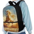 thumbnail image 4 of Uourmeti Jumping Horse Print Backpack for Students, 17 Inch Durable Zippered Comfort Straps School Backpack for Travel Work, 4 of 6