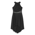 thumbnail image 4 of renvena Girls Sleeveless Ballet Dance Lyrical Modern Contemporary Halter Neck High-low Maxi Dress Black 10, 4 of 7