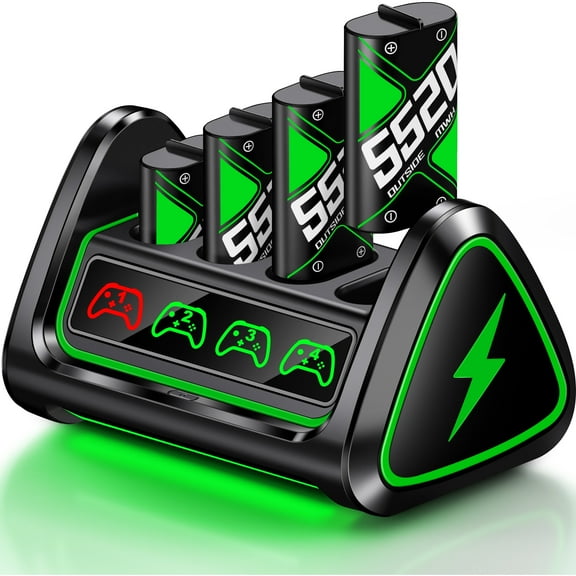 4x5520mWh USB Rechargeable Xbox One Battery Charger Station for Xbox Series X|S/Xbox One S/X/Elite Controllers