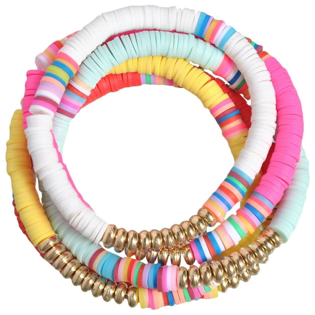 MasteelfCA 5 Pcs Bracelet Naturel en Argile Polymère pour Femmes Coloré