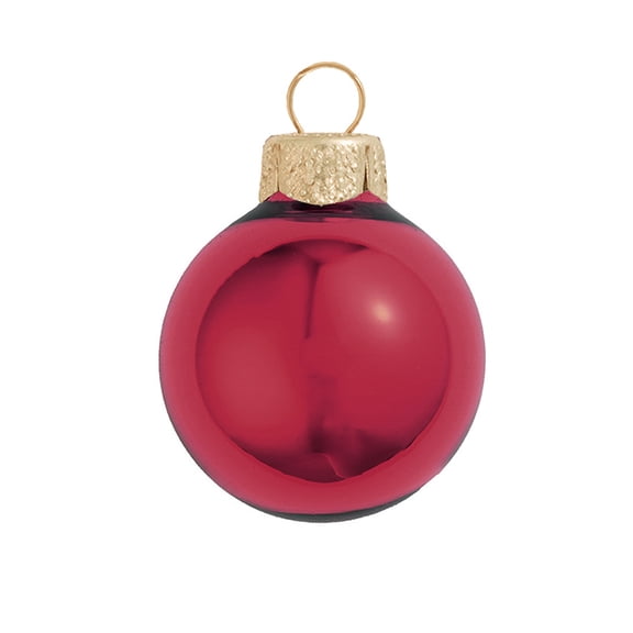 40ct Shiny Burgundy Red Glass Ball Christmas Ornaments 1.5" (40mm)