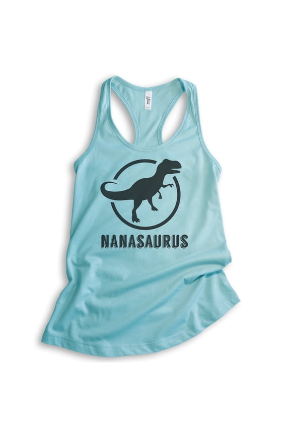 Nanasaurus Tank Top, Ladies Racerback Tank Top, Nana Tank, Family Dinosaur Tank, Cancun, Medium