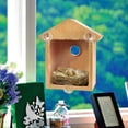 thumbnail image 3 of Outdoor Bird Nest With Suction Cup Wooden Bird House Nest Garden Decoration Supplies Bird Nest For Home Windows, 3 of 3