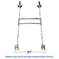 thumbnail image 3 of Andador vertical Medline con ruedas dobles de 5", andador de antebrazo con apoyabrazos, altura ajustable, capacidad de peso de 300 lb, 3 of 5
