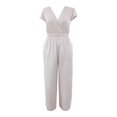 thumbnail image 1 of Ropa Playa Ocean Pacific para Mujer Jumpsuit Manga Corta Cuello V Rayas Rosa Talla CH, 1 of 4