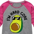 thumbnail image 3 of Instant Message - I'm Hard Core - Avacado Pit Cool - Toddler & Youth Girls Raglan Graphic T-Shirt, 3 of 6