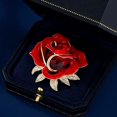 thumbnail image 3 of Xinyolin Elegant Red Rose Flower Shape Brooch Shining Rhinestones Inlaid Pin Evening Gown Dress Badge Coat Party Accessories, 3 of 7
