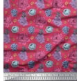 thumbnail image 1 of Soimoi polyester Crepe Fabric Leaves,Periwinkle & Peony Floral Decor Fabric Printed Yard 42 Inch Wide, 1 of 1
