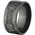 thumbnail image 2 of 10mm Flat Black Zirconium Ring with a Milled Celtic Design, 2 of 3