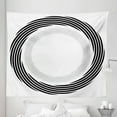 thumbnail image 1 of Black Tapestry, Abstract Circular Element with Interlace Spinning Concentric Rings Simplistic Art, Fabric Wall Hanging Decor for Bedroom Living Room Dorm, 5 Sizes, Black, by Ambesonne, 1 of 1
