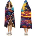 thumbnail image 3 of Halloween Wearable Blanket, Cozy Cloak Hooded Blanket Cat Pumpkin Throw Blanket for Adult Kids-C2-L, 3 of 6