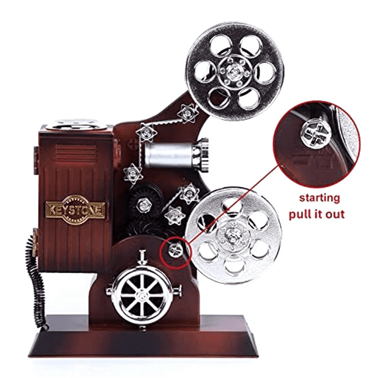 Movie Projector Music Box, Mini Antique Vintage Craft Music