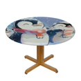 thumbnail image 3 of Orinice Penguins Snow Scarf Round Tablecloth, Stain Resistant & Washable, Perfect for Indoor/Outdoor Dining, Wedding, Parties - Waterproof 100% Polyester Fiber 42-46, 3 of 8